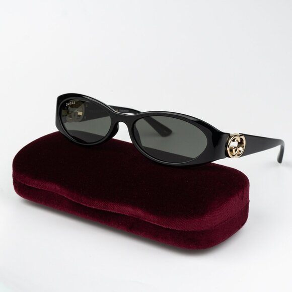 Men Sunglasses Black Grey Oval GG1660S 001 BRAND NEW